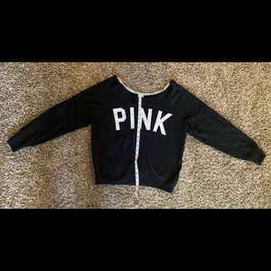 Black off the shoulder sweatshirt